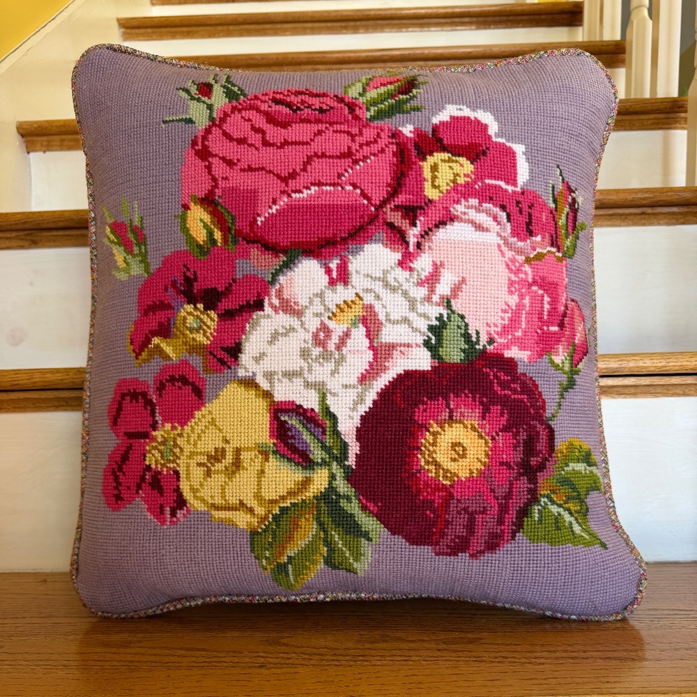 Needle point pillow
